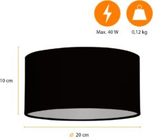 Smartwares Deckenleuchte – Textilschirm in 20 cm Ø