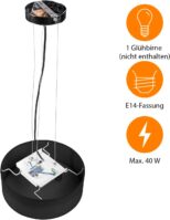 Smartwares Deckenleuchte – Textilschirm in 20 cm Ø