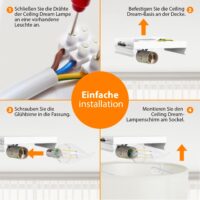 Smartwares Deckenleuchte – Textilschirm in 20 cm Ø